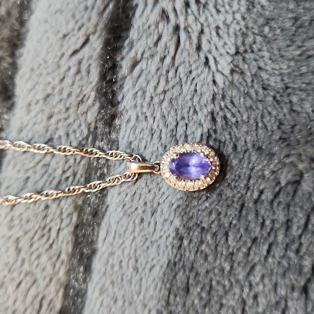 Genuine Amethyst & Sapphire Necklace
